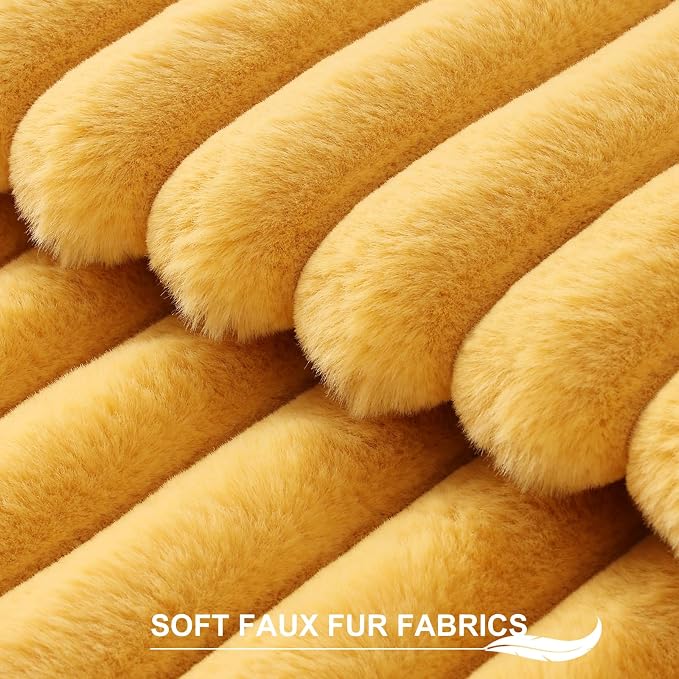 Pallene Faux Fur Plush Throw Pillow Covers 26x26 Set of 2, Luxury Soft Fluffy - Image 2