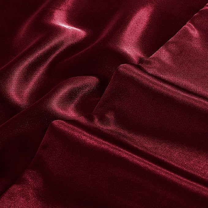 Aormenzy Satin Body Pillow Cover Set of 2, 20x54 Inches Burgundy Body Pillow - Image 5