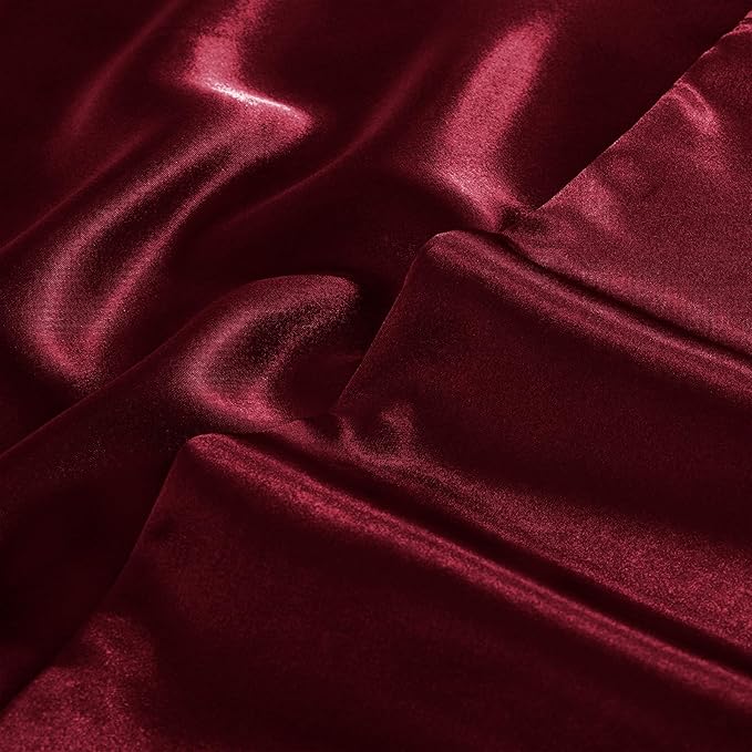 Aormenzy Satin Pillow Cases for Women Queen Size Set of 2, Burgundy Satin - Image 7