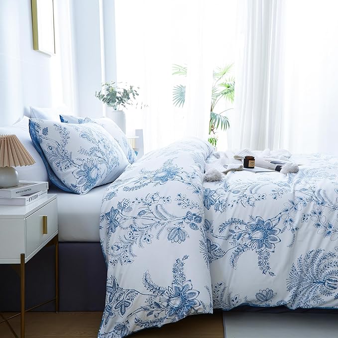BOLINLIVING Duvet Cover Twin Size, Flower Kids Duvet Cover - Image 3