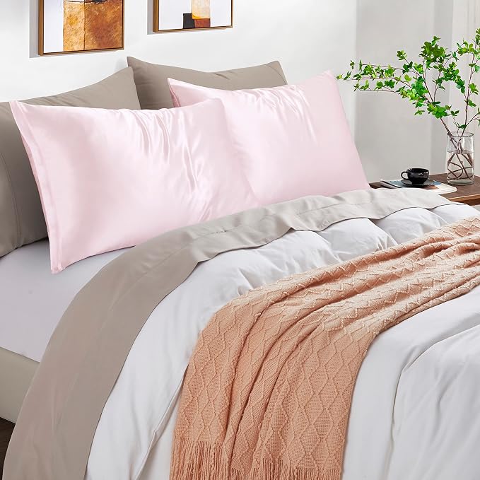 Blush Pink Satin Pillowcases - Image 5