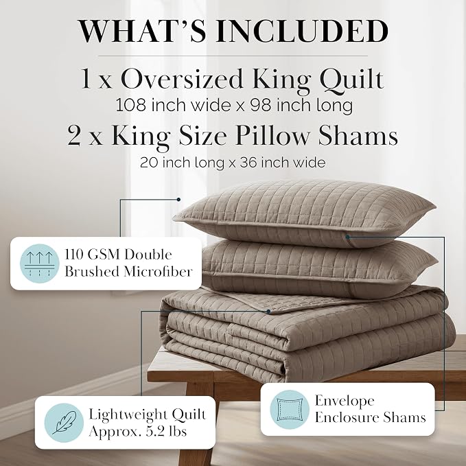 Southshore Fine Living, Inc. Oversized Quilt, King Size Bedding Set, Soft - Image 2