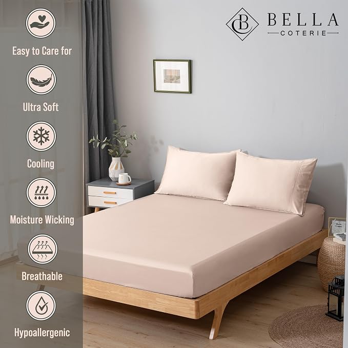 Bella Coterie Luxury Bamboo Viscose California King Size Fitted Sheet Only | - Image 2