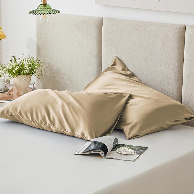 Love's cabin Satin Pillowcase Set of 2 Queen Size 20x30, Cooling Pillow Covers - Image 5
