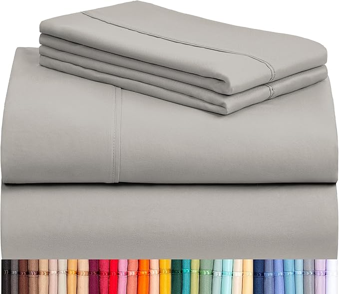 LuxClub 4 PC Queen Sheet Set, Breathable Luxury Bed Sheets, Deep Pockets 18" by LuxClub