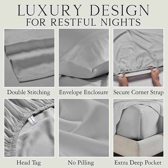 Karissa Mae Cooling Bamboo Viscose Standard Size Pillowcase Set | 100% - Image 3