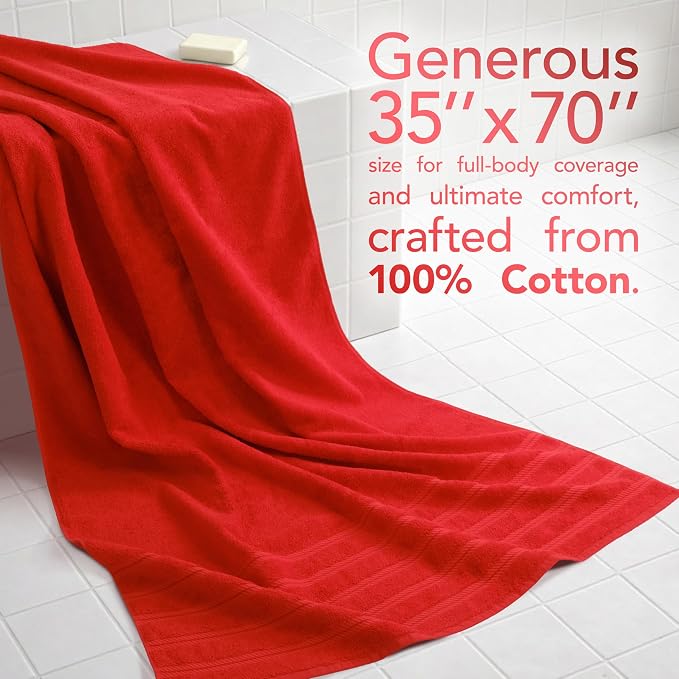 American Soft Linen 35x70 Jumbo Large Bath Towel, 600 GSM 100% Cotton Turkish - Image 2