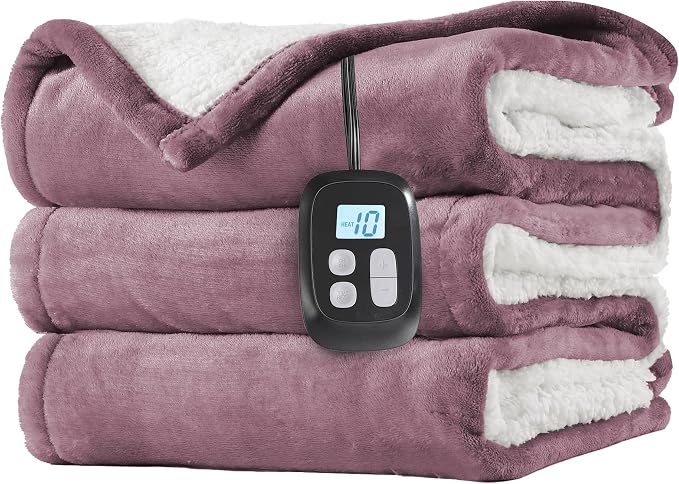 LaffyLo Electric Heated Blanket Full Size 72 x 84, Fast Heating Blanket by LAFFYLO