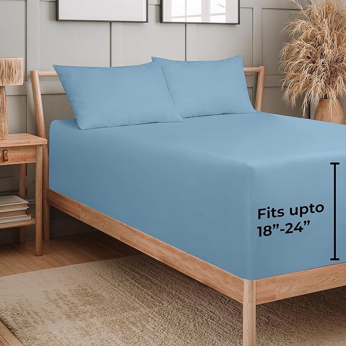 Royale Linens Extra Deep Pocket Twin Fitted Sheet Only - Image 2