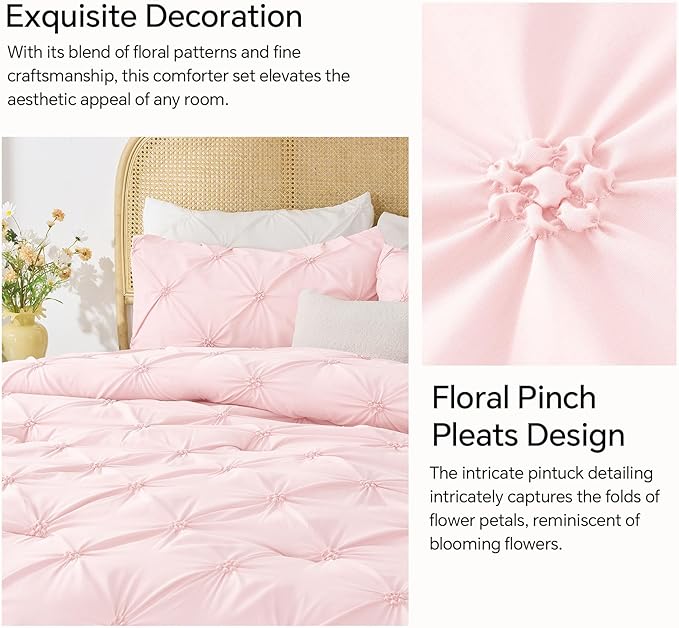 BEDELITE Baby Pink Twin Comforter Set - Image 4