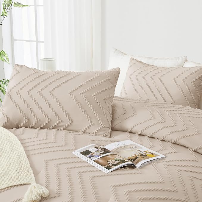 Andency Khaki Oversized Queen Comforter Set, Boho Soft Warm Bedding Comforter - Image 4