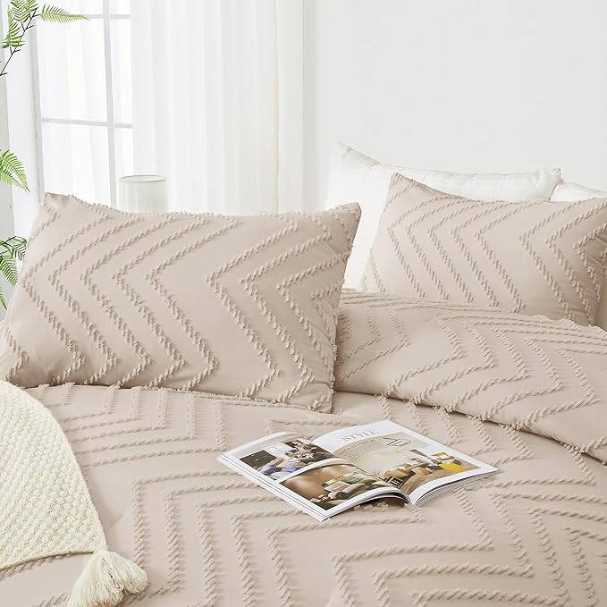Andency Khaki Oversized Super King Comforter Set 120x120, Extra Large King Size - Image 4