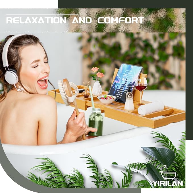 Premium Bathtub Tray Caddy, Expandable Bath Tray, Unique House Warming Gifts - Image 5