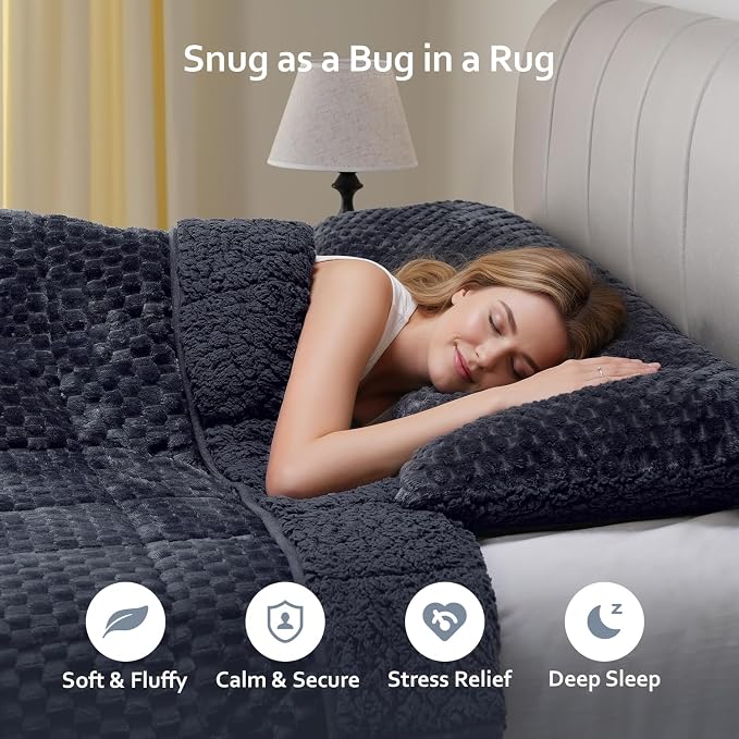 Drewin Weighted Blanket for Adults Queen Size 15lbs, Soft Cozy Turtleback - Image 3