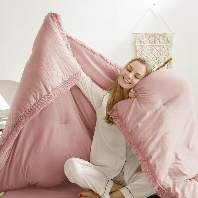 Andency Pink Comforter Set Full Size - Image 2
