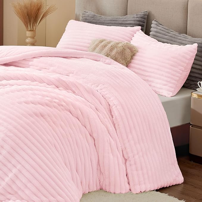 BEDELITE Fleece Full Comforter Set -Super Soft & Warm Fluffy Cherry Blossom - Image 5