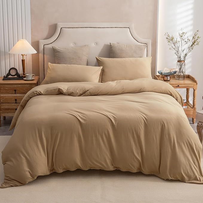 PURE ERA Jersey Knit Duvet Cover Set 100% T-Shirt Cotton Super Soft Comfy 2pc - Image 5