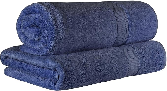 SUPERIOR Egyptian Cotton Pile Bath Sheet Set of 2, Ultra Soft Luxury Towels - Image 2