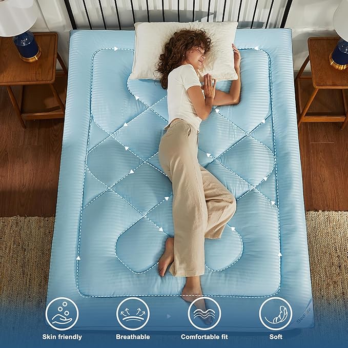 BEDLORE California King Mattress Topper, Thick Pillow Top Pad - Image 6