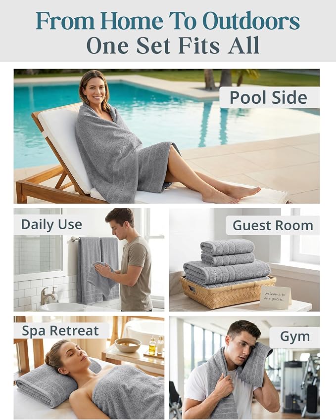 Casa Platino Premium Cotton Bath Towel Set 8 Pcs - Image 7