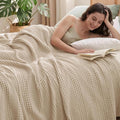 PHF Cooling Waffle Blanket Twin Size, Lightweight 60% Rayon from Bamboo & 40% by PHF