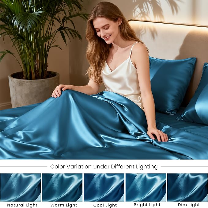 Love's cabin Twin Satin Sheets Sets - Image 7