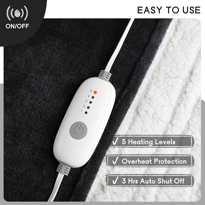 Heated Blanket Electric Throw Size 50''x60'' - Image 7
