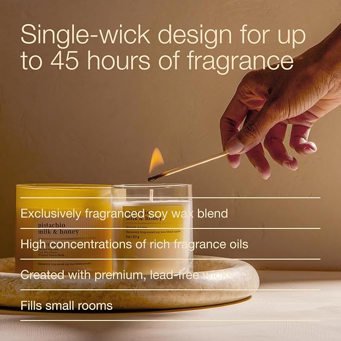 Bath & Body Works Single Wick Candle, Pistachio Milk & Honey Candle, - Image 4