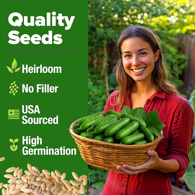 HOME GROWN Persian Cucumber Seeds 50+ Heirloom Non-GMO, Beit Alpha Variety - Image 2