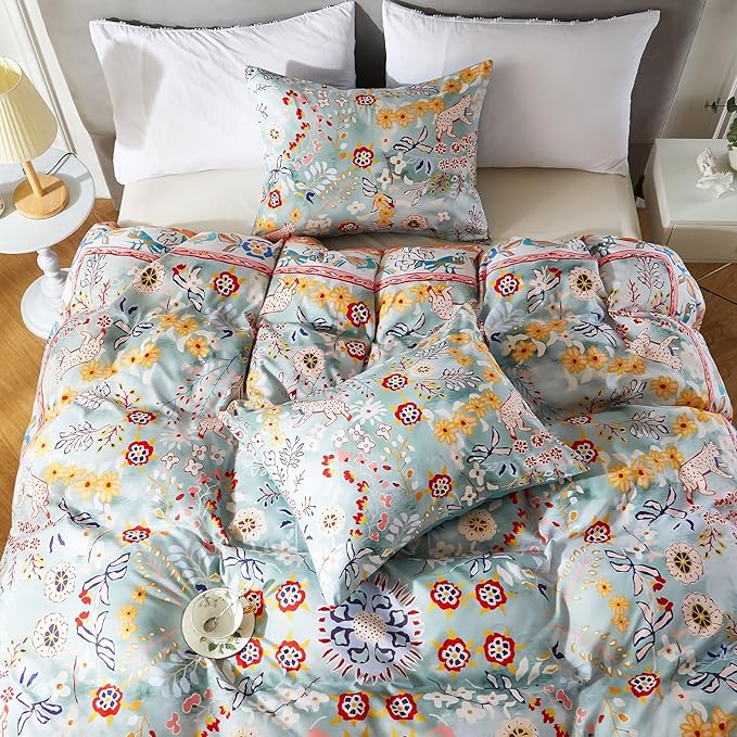 Cupocupa Duvet Cover Full Size Set Boho Floral Pattern Full Christmas Duvet - Image 6