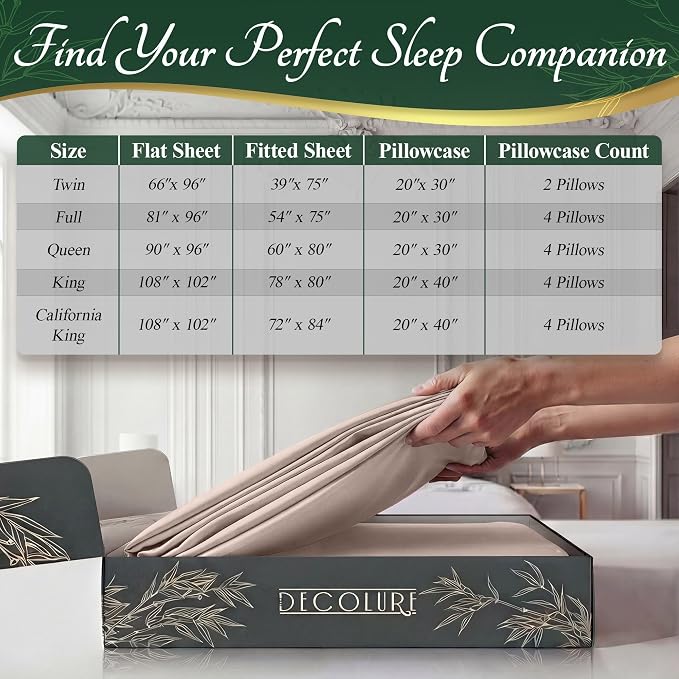 DECOLURE 100% Viscose Derived from Bamboo Sheets King Size - Image 8