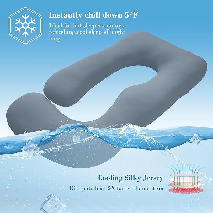 Cute Castle Cooling Cover Pregnancy Pillows, Soft U-Shape Maternity Pillow - Image 7