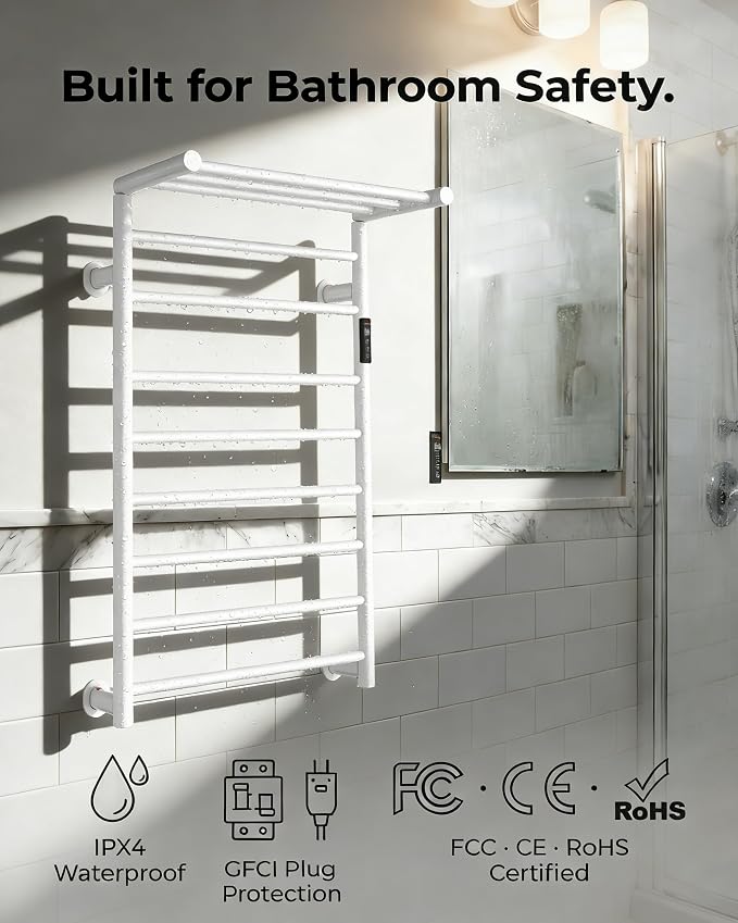 Foldable Heated Towel Rack, Dual-Zone Electric Towel Warmer Rack - Image 4