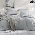 WRENSONGE Twin Comforter Set- 5 Pieces Light Grey Bed in a Bag, All Season Twin by WRENSONGE
