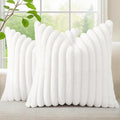 decorUhome Summer Cozy Faux Fur Throw Pillow Covers 24x24 Set of 2 Decorative by decorUhome
