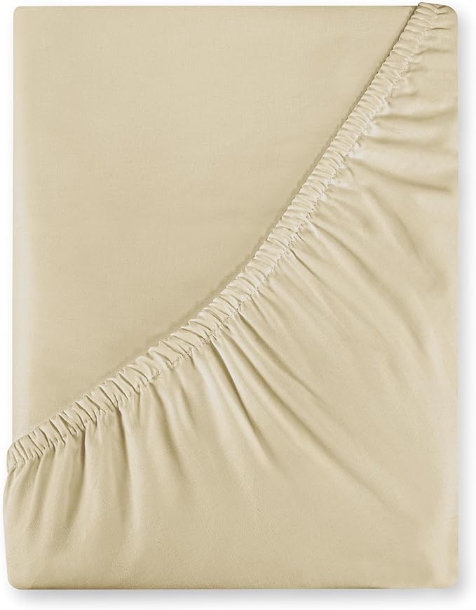Royale Linen 400 Thread Count 100% American Grown Cotton Fitted Sheet Twin Size by ROYALELINENS