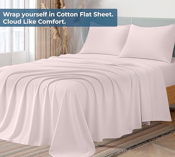 Royale Linen 100% Organic Cotton California King Flat Sheet Only - Image 2
