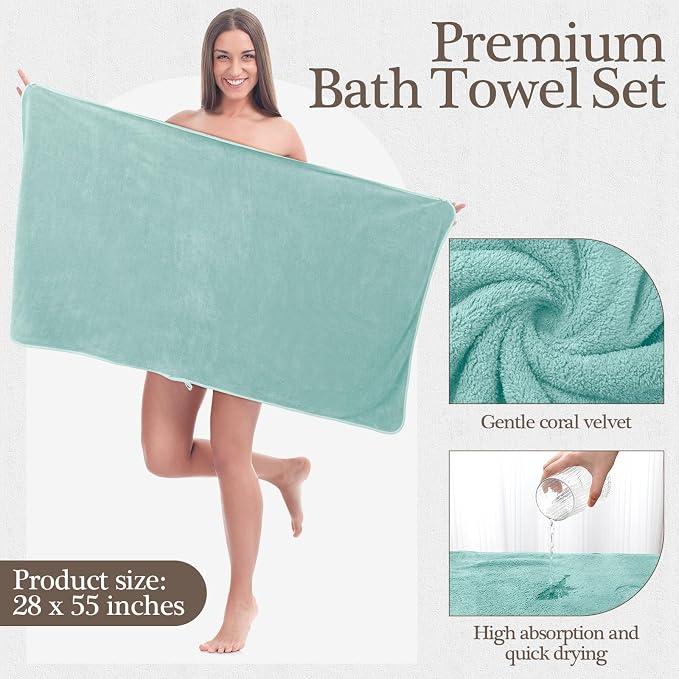 VitalCozy Set of 6 Large Bath Towels - Image 2