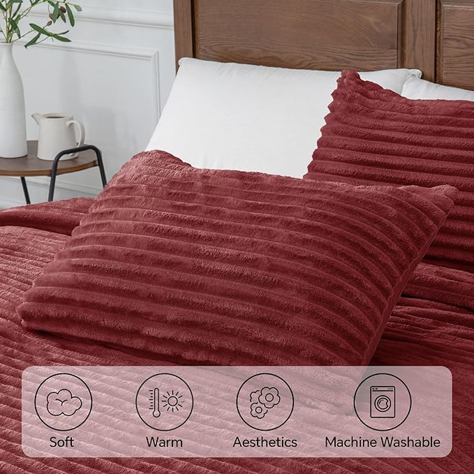 BEDELITE Fleece California King Comforter Set -Super Soft & Warm Fluffy - Image 5