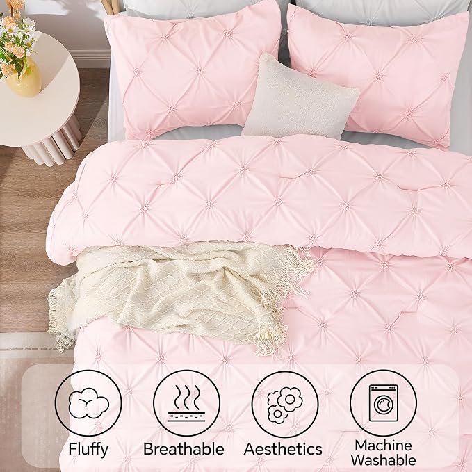 BEDELITE Baby Pink Twin Comforter Set - Image 5