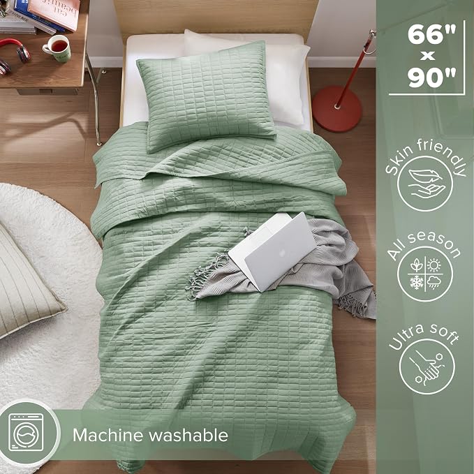 Comfort Spaces Kienna Quilt Set- Double Sided Stitching Design Summer Blanket - Image 3