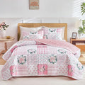 Joyreap 2 Pieces Floral Patchwork Quilt Set Twin, Soft n Cozy Microfiber Quilt by Joyreap
