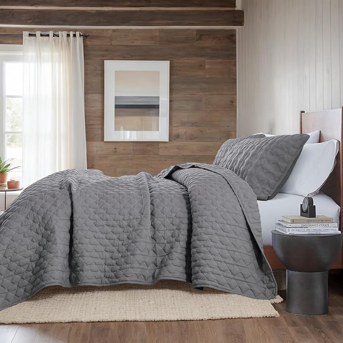 WDCOZY Dark Grey Quilt Queen Size Bedding Sets - Image 5