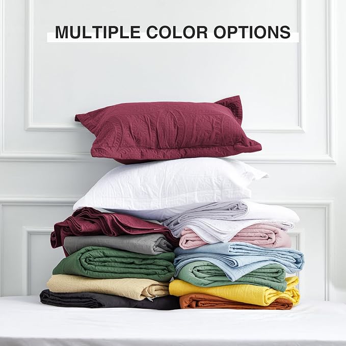 Love's cabin Oversized King Size Quilt Bedding Set Burgundy Bedspreads - Image 8