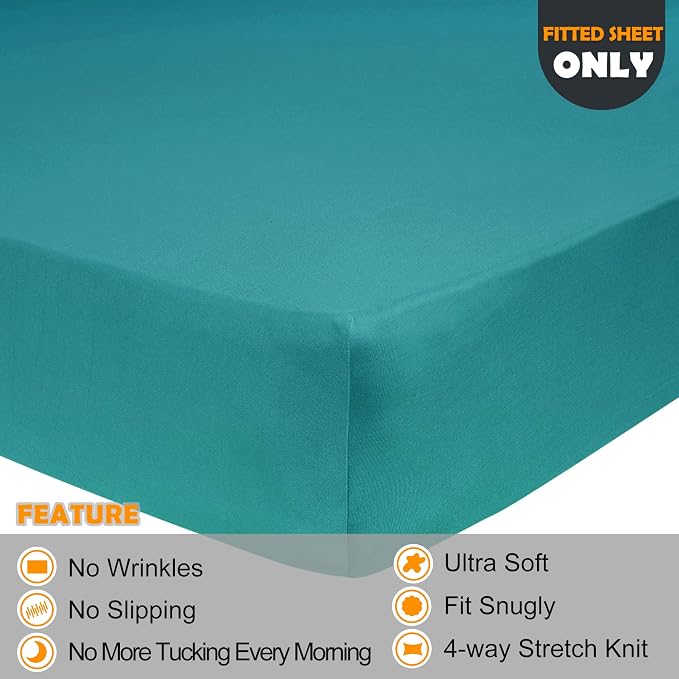 Soft Stretch Twin Size Fitted Sheet Only - Image 2