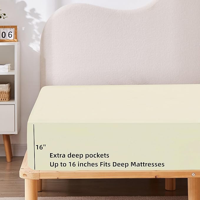 HBHLFZ Full Fitted Sheet Only, Soft Breathable Bottom Sheet - Image 3