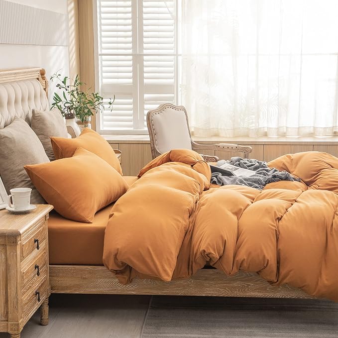 PURE ERA Jersey Knit Duvet Cover Set 100% T-Shirt Cotton Super Soft Comfy 3pc - Image 3