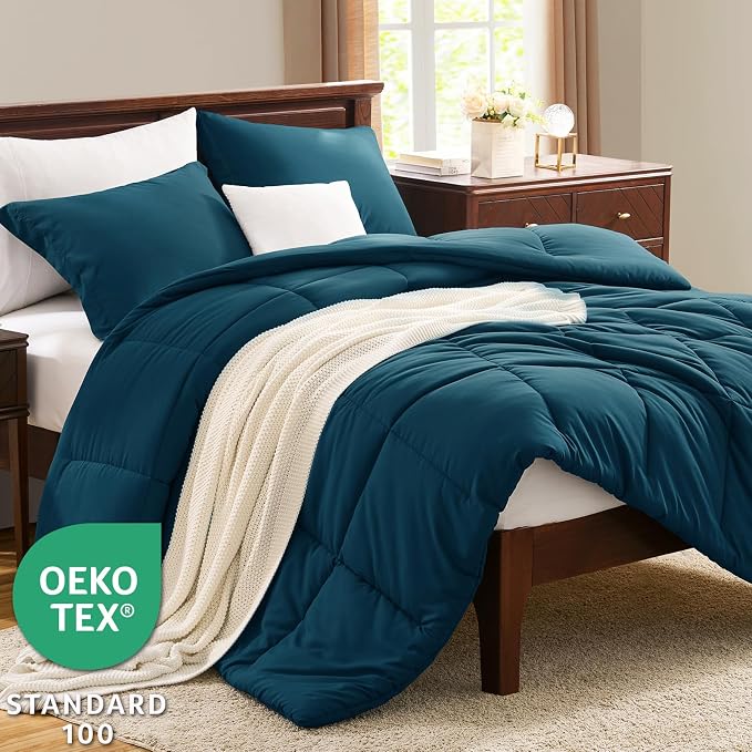 CozyLux Queen Comforter Set Lyons Blue - Image 3
