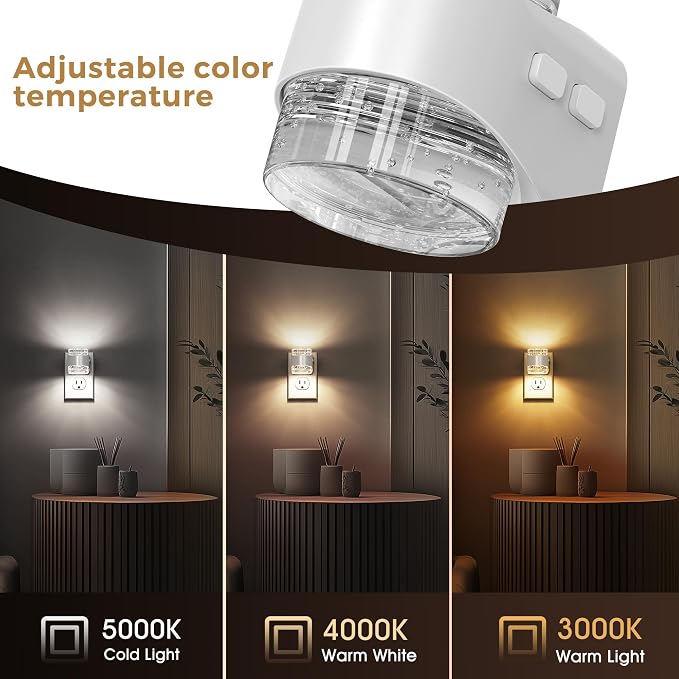 L LOHAS LED Night Light, 3CCT Bubble Night Lights Plug into Wall, 4 Pack - Image 3