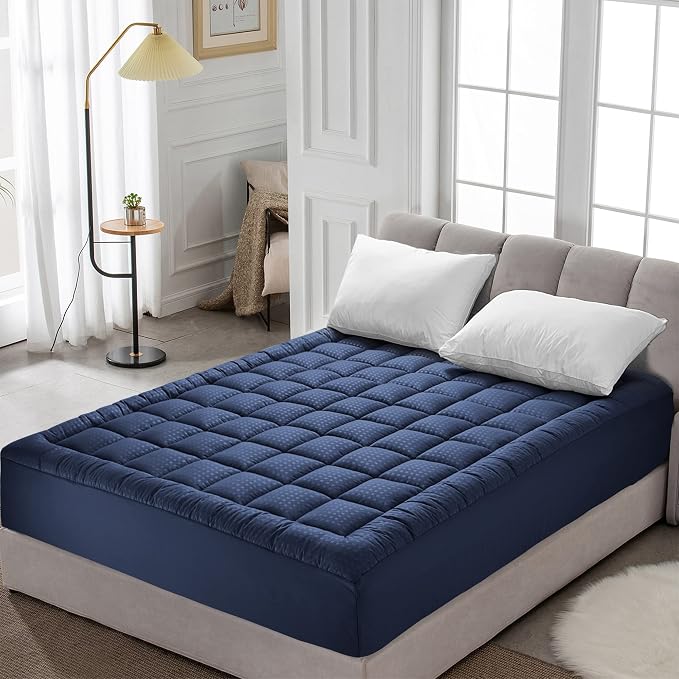 HYLEORY Twin XL Mattress Pad Quilted Fitted Mattress Protector Cooling Pillow - Image 7